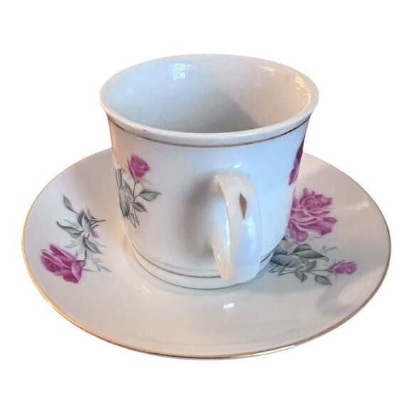 Vintage Porcelain Teacup Demitasse and Saucer Gold Trim Made in Liling China - Picture 4 of 7